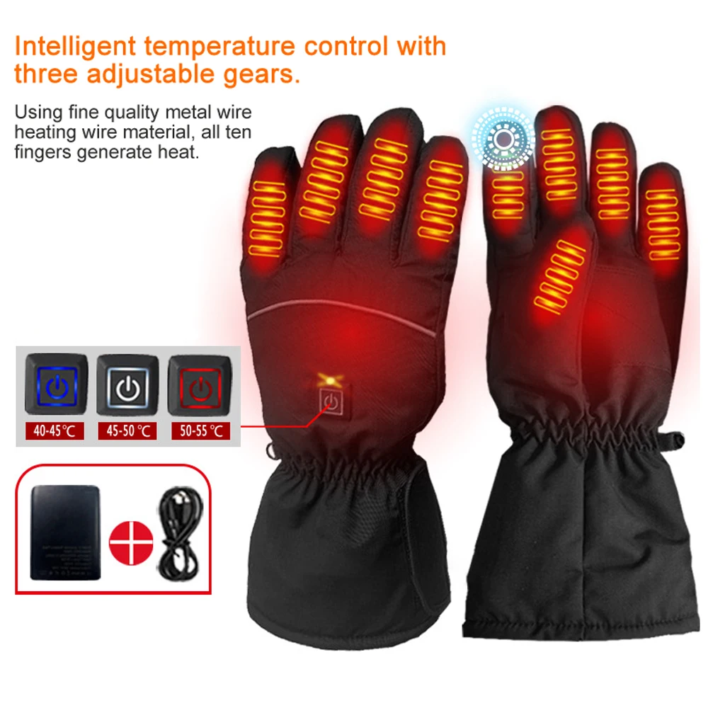 

1Pair Winter Hand Warmer Touching Screen Bicycle Gloves Electric Thermal Gloves ColdDay Camping Skiing Snowboarding Heated Glove