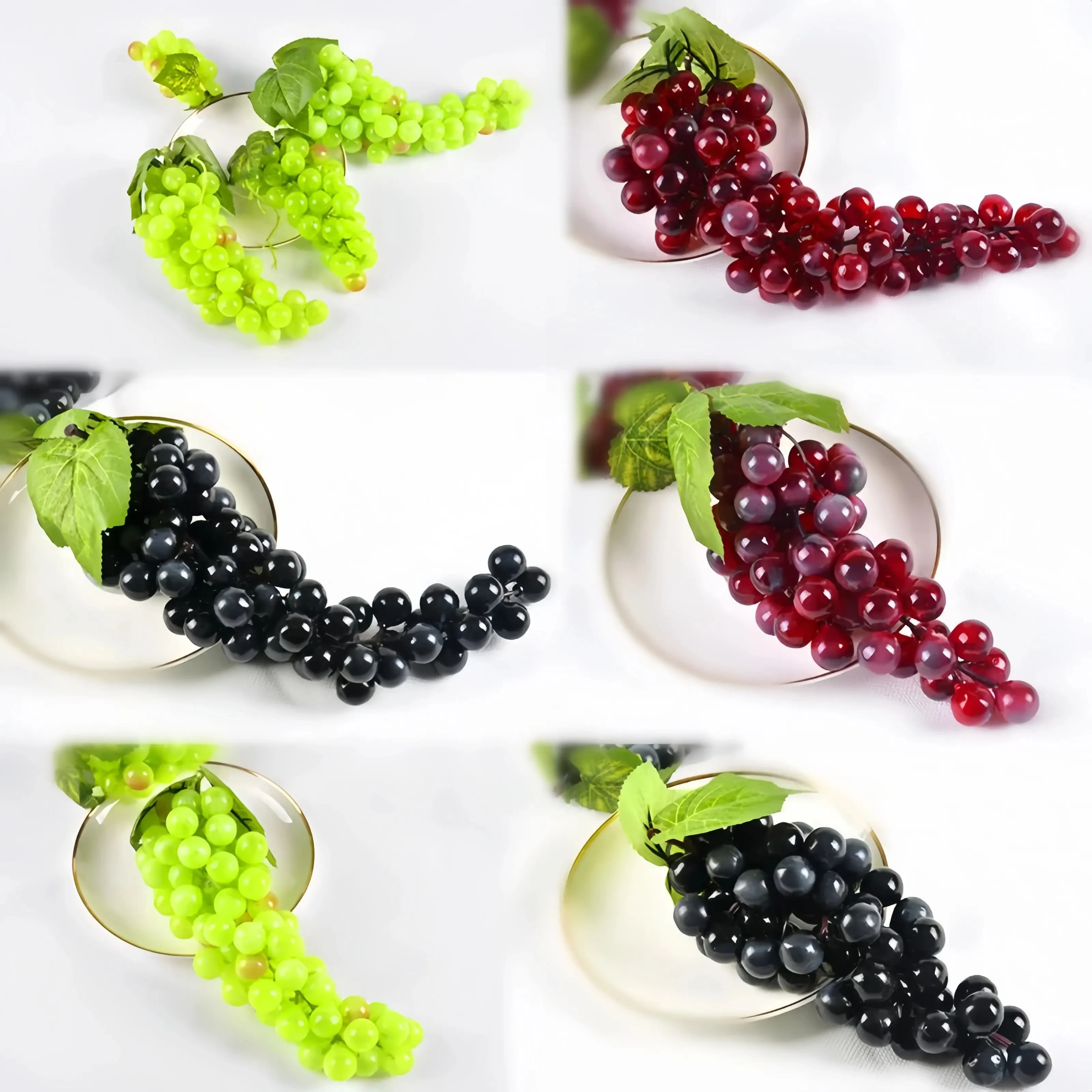 Artificial Fruits And Vegetables Artificial Grapes Simulation Grape String Artificial Fruit Decoration Hanging Plastic Grapes Fake Ornament For Home Decor