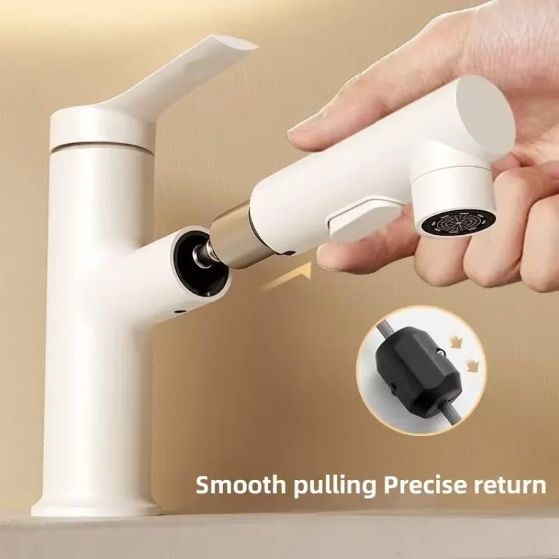 Description Picture 2 of itemPull Out Bathroom Faucet Basin Single Hole Hot Cold Water Slid Mixer Sink Tap Kitchen Accessories Sinks Washbasin Faucets Taps