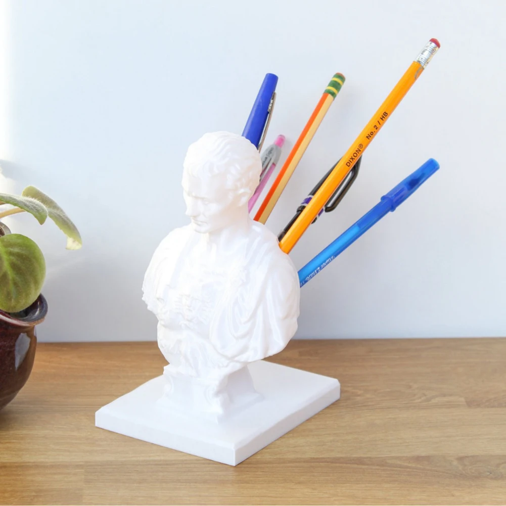 Julius Caesar Desk Pen Holder Ides Of March Statue Furniture Decoration Pencil Rack For Office School Supplies