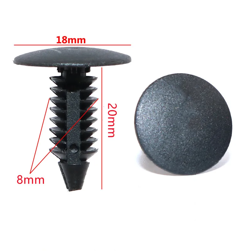 20/50Pcs Auto Fastener 8mm Nylon Clips Car Fender Bumper Shield Retainer Plastic Rivet for GM Ford Chrysler Automobile