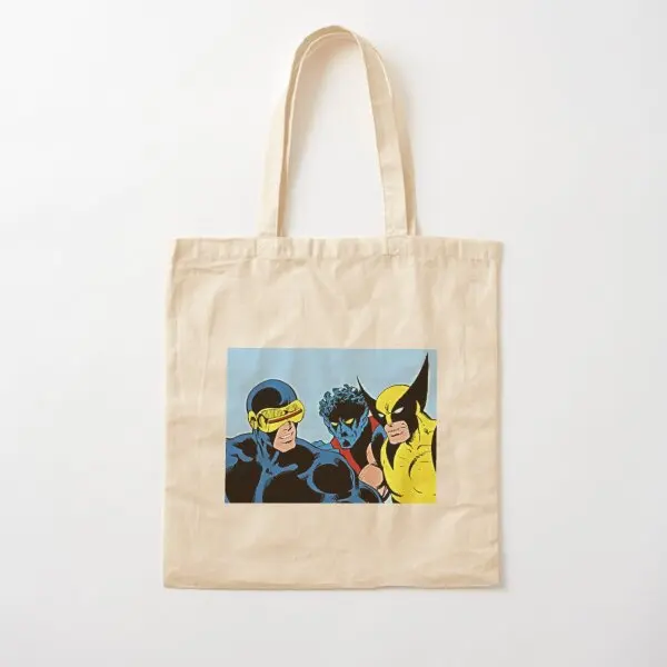 

Retro X Men Cotton Canvas Bag Casual Shopper Women Grocery Travel Tote Reusable Handbag Unisex Fabric Designer Printed