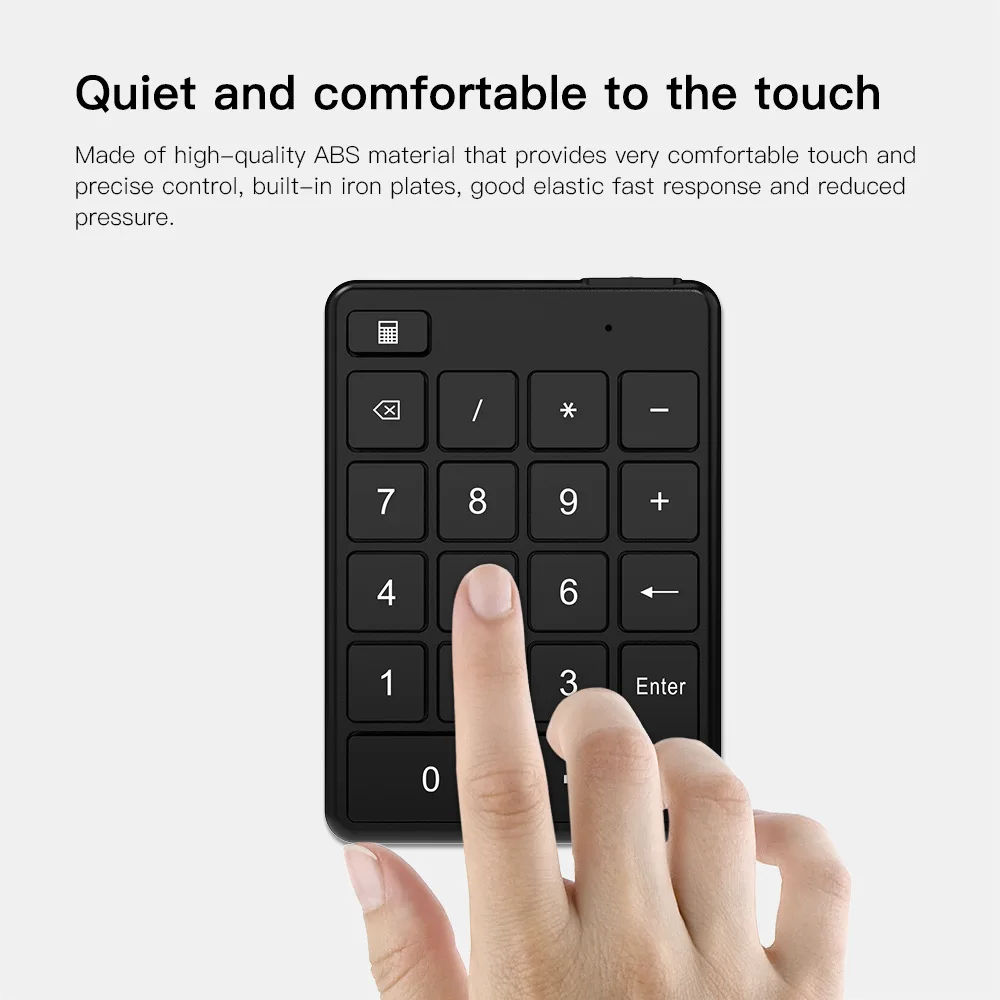 19 Keys Bluetooth Wieless Number Pads Button Battery Numeric Keypad Portable Financial Accounting Number Keyboard for Laptop wireless rechargeable keyboard type c wired numeric keypad