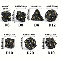 DND Polyhedral Dice Set 7PCS Dice Skull Metal Polyhedral Dice,Gift Suitable for Dungeons & Dragons RPG Game 2