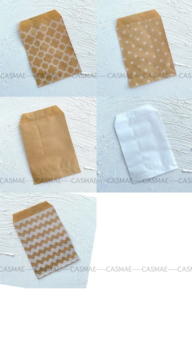 Papírové tašky na dobroty z kraftového papíru uspořádané úhledně pro párty nebo malé podnikání