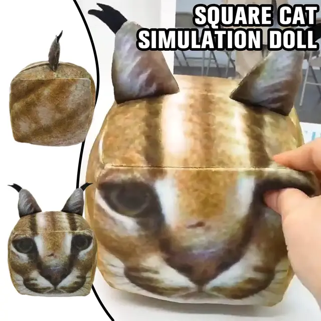 19cm Raise A Floppa Plush Lynx Cat Cube Toy Super Soft Caracal