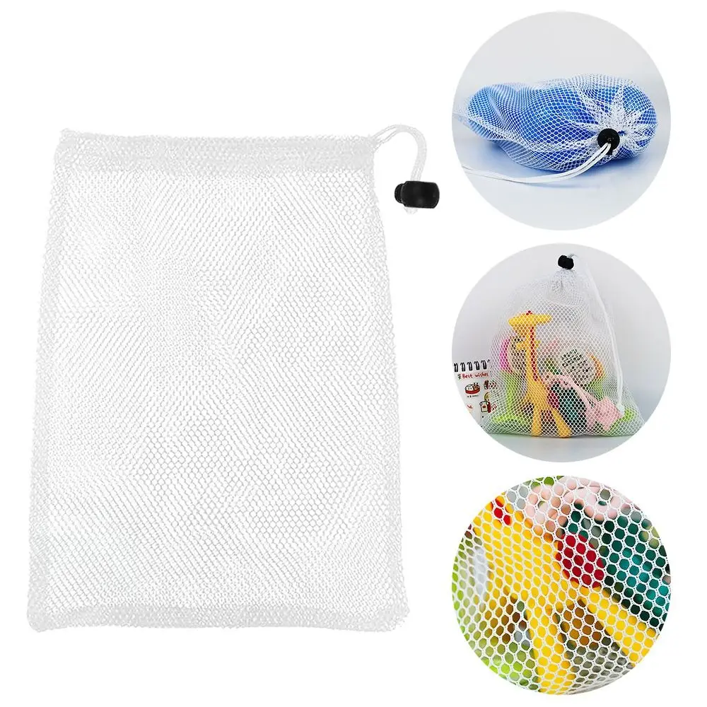 Description Picture 4 of item1 Pcs Black Durable Nylon Mesh Drawstring Bag Storage Pouch Multi Purpose Home Travel Outdoor Activity Laundry Bag Stuff Sack