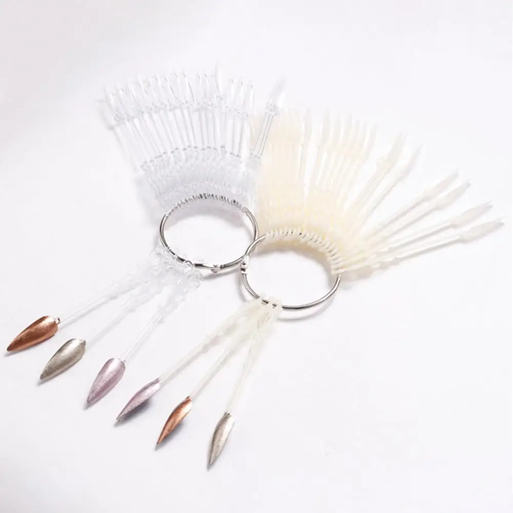 24 Pz/Set Nail Fan Card Delicato Display Fan Swatch Holder Nail Art Color Card Buona Duttilità Regolabile Nail Fan Tip