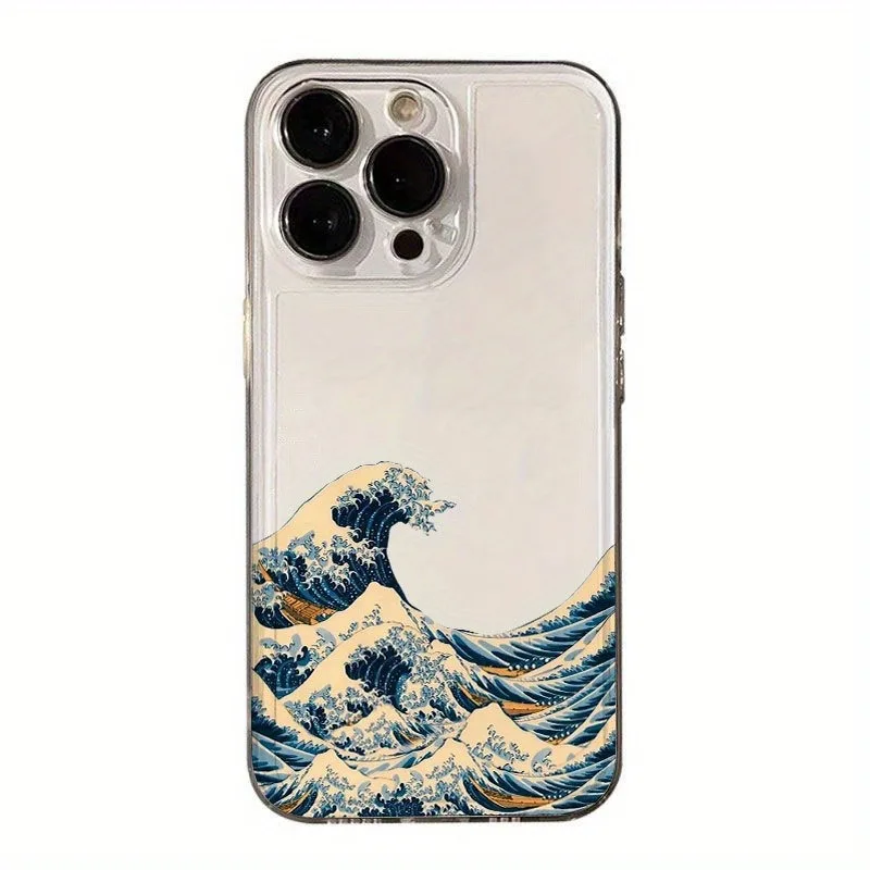 Creative Japan Wave Shockproof Transparent Phone Case Cover