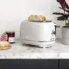 1.7 Liter Stainless Steel Body Retro Electric Tea Kettle with 2 Slice Wide Slot Stainless Steel Bread Toaster 3
