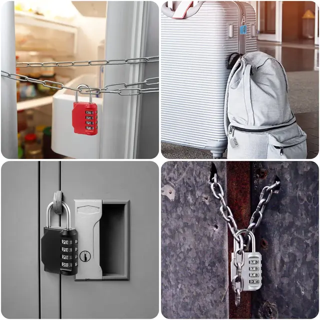 Combination Lock Resettable 4 Digit Padlock with Combination Waterproof and Heavy Duty Combination Padlock Outdoor for School ﻿ 3