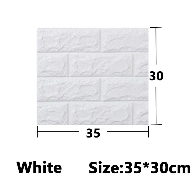 thumbnail image 1 of 5-30 piezas 35 cm * 30 cm DIY autoadhesivo 3D pegatinas de pared para dormitorio impermeable decoración del hogar fondo de pantalla de ladrillo de espuma, 1 of 5