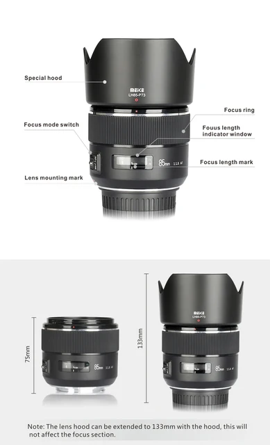 Obiettivo Meike 85mm F/1.8 AF Per Canon EF - Grandangolo Full Frame Per Ritratti Professionali - Foto 9