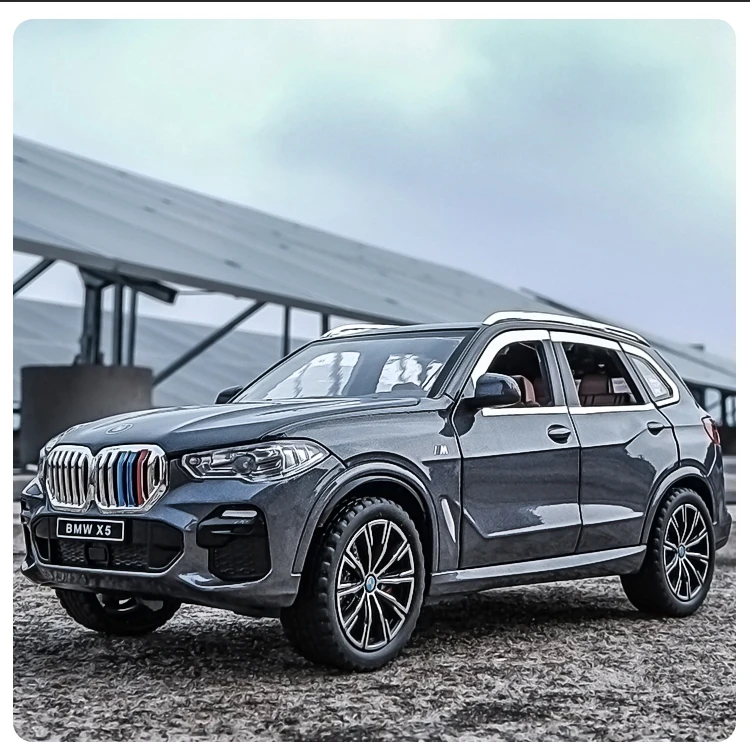 合金車モデルx5 suv 1:24 bmw,車のトラック,サウンドライト,リア