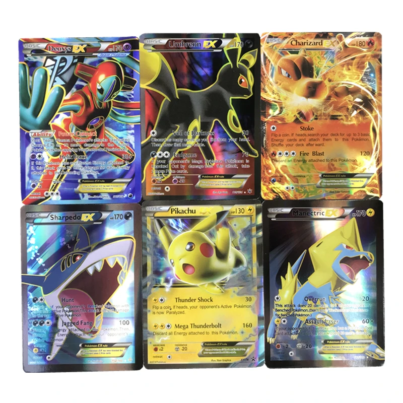 300 pcs gx 20 60 100pcs mega brillant tomy pokemon cartes vmax jeu