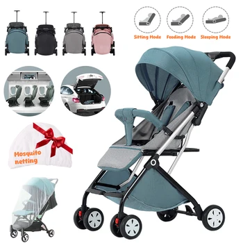 PORIYA Baby Stroller Pram Lightweight Compact Foldable Carry on Plane wi Mosquito Net 1