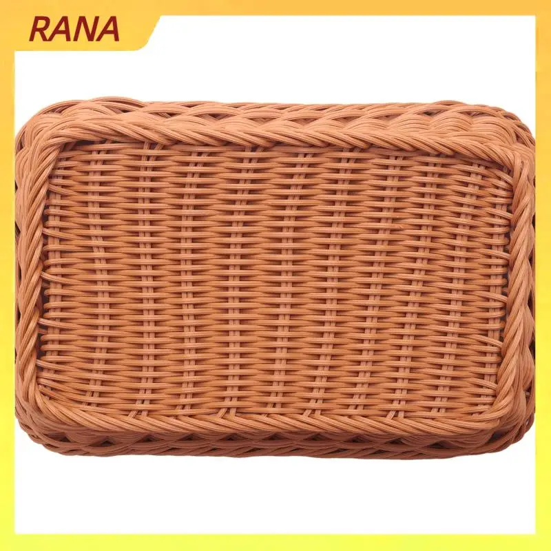 RANA 2 Pcs Rectangular Basket For Table Or Counter Display For Bread,Fruits And Vegetables Wicker Baskets Markets,Bakery