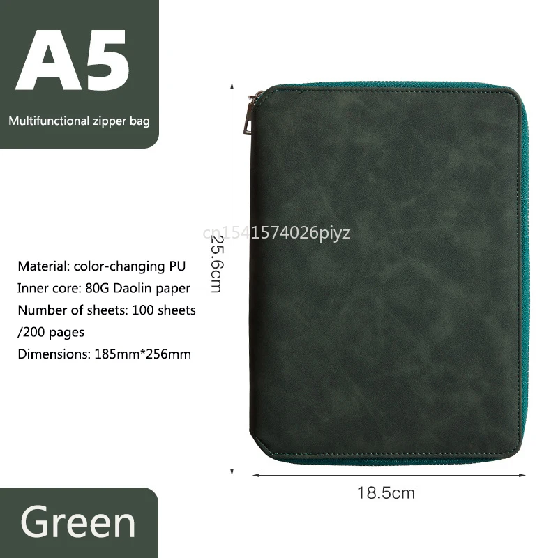 Business A5 Zipper Bag Loose-Leaf Notebook Stationery Multifunctional Creative Notepad Manager Bag Portable