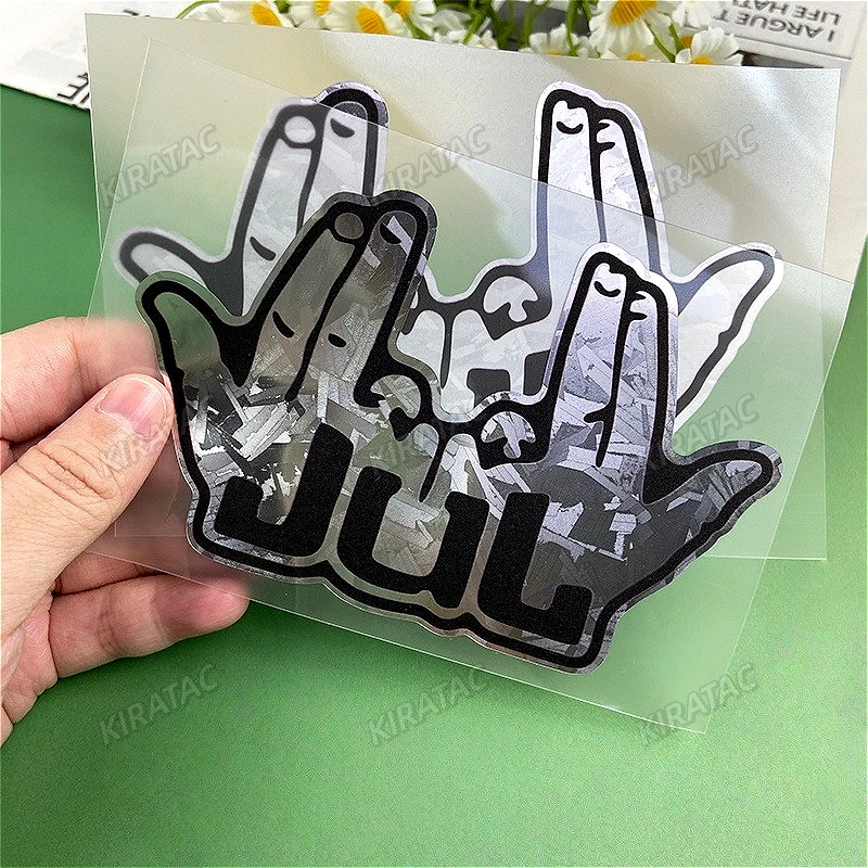 Funny JUL Finger Motorcycle Stickers Waterproof for Motorbike Bike Helmet DIY Scooter Fuel Tank Fairing Vinyl Decal 1PC