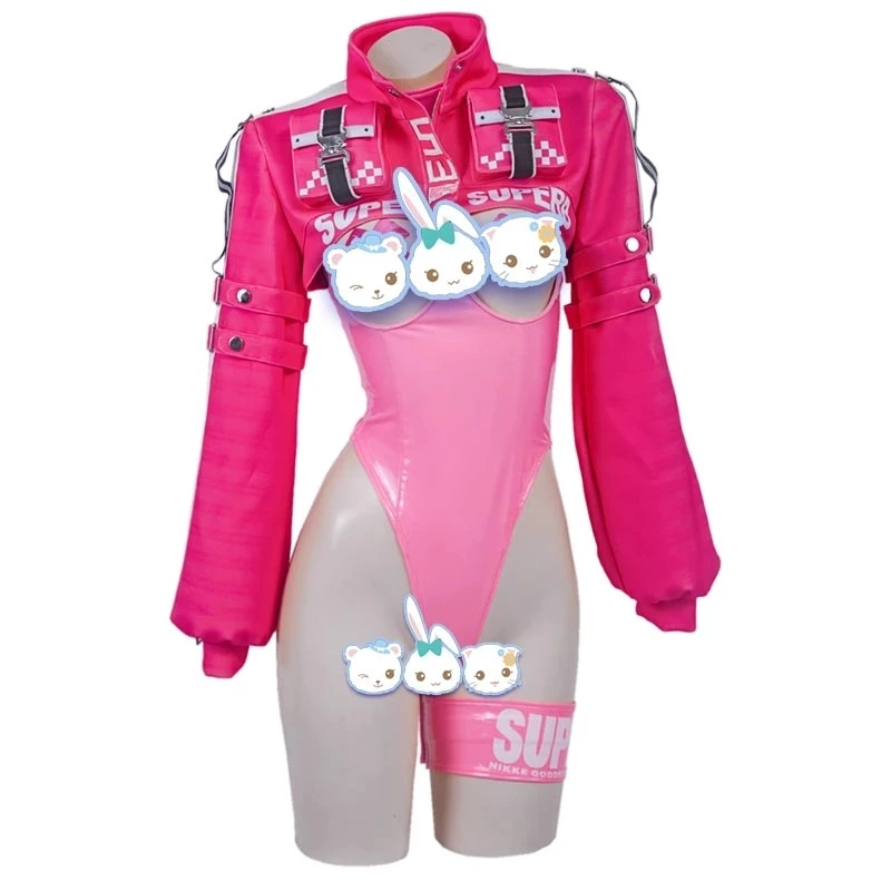 

Anime Game NIKKE:The Goddess of Victory Alice Cosplay Pink PU Bikini Swimwear Women Halloween Carnival Costumes Sexy Jumpsuit