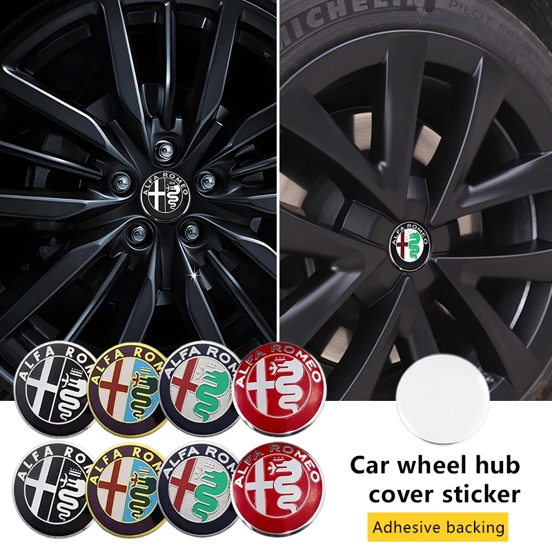 Sleek 4pc Set of 56mm Car Wheel Center Hub Cap Stickers - Auto Decoration Accessories