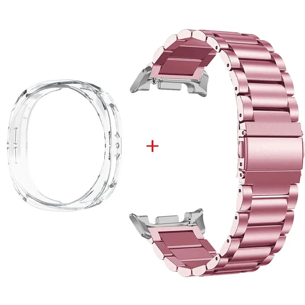 Luxury Stainless Steel Metal Strap with Full Coverage Case - Premium Bracelet Accessory