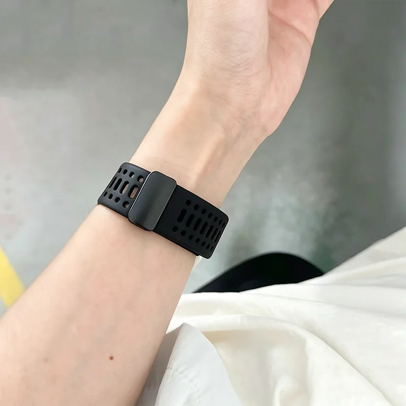 Sport Silicone Band with Magnetic Clasp - Breathable, Sweatproof, Lightweight Design