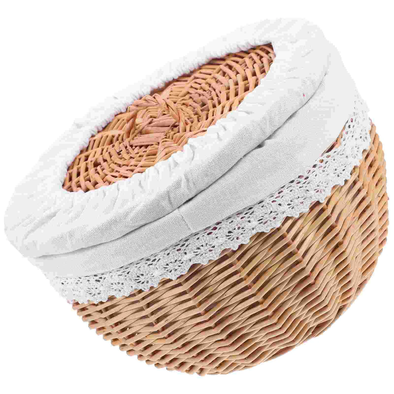 

1Pc Bread Display Baskets Serving Bread Display Baskets With Lid Wicker Food Storage Display Baskets Removable Liner Cover