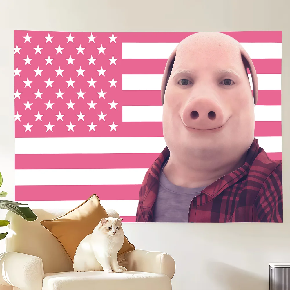 John Pork Smiling Throw Flagge Dekoration Kunst Picknick Party Zuhause Hängen Camping Outdoor Party Banner – Detail 7
