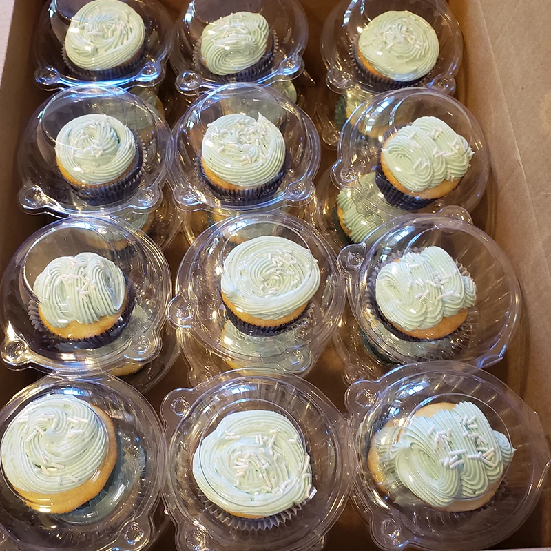 10/50Pcs Clear Cupcake Packaging Boxes, Dessert Donut Muffin Cake Container Holders wit... - SKU CCPB1543 - UGI Packaging
