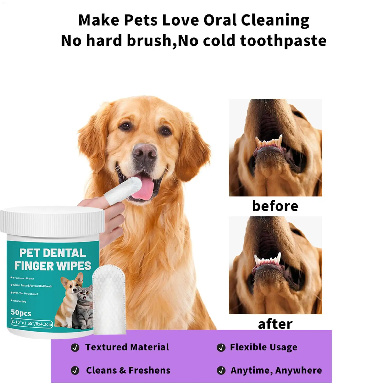 Pet Dental Finger Cleaning Wipes 2