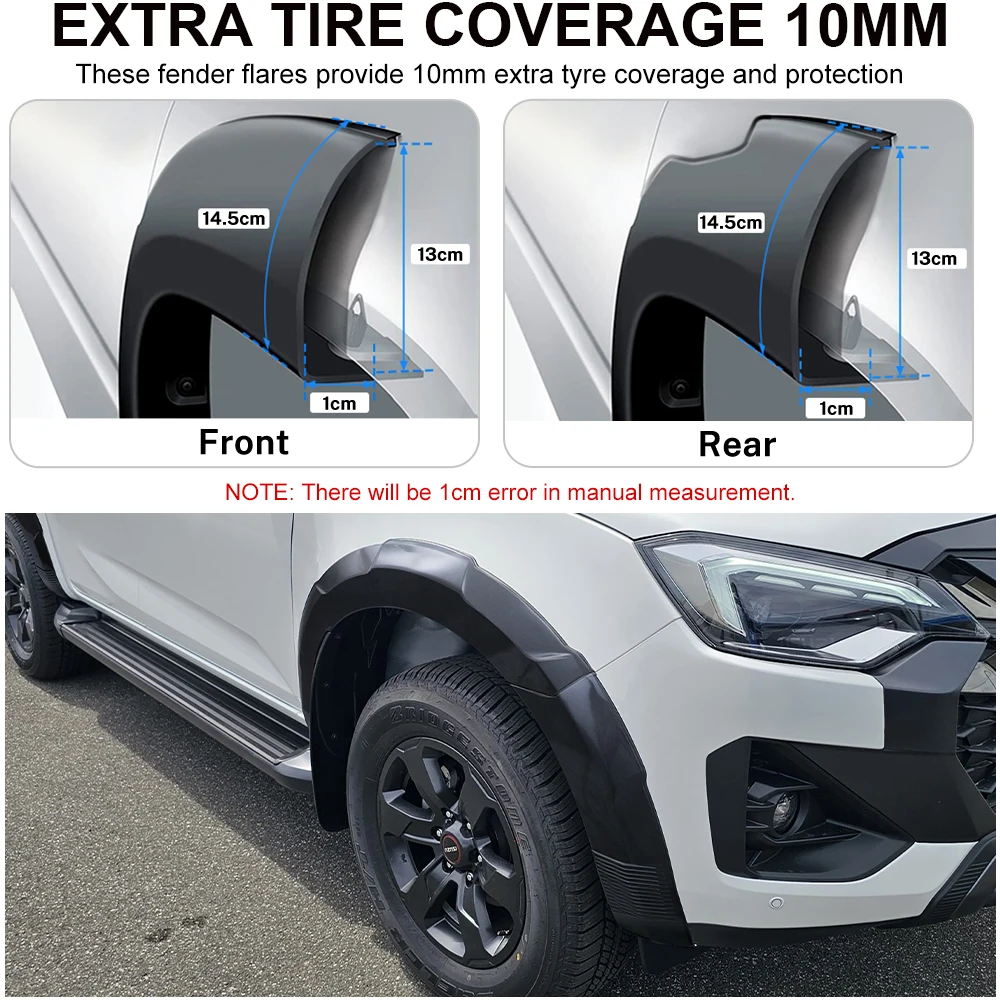 이즈즈 D-맥스 Dmax 2024 2025 2026용 OEM 펜더 플레어 휠 아치 머드가드 글로시 블랙 오프로드 더블캡 픽업 자동차 액세서리