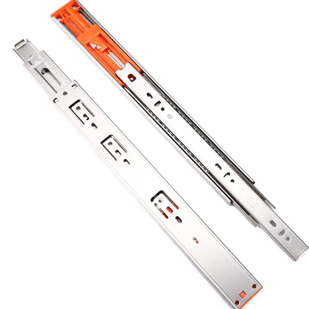 Description Picture 4 of item10" - 22" Stainless Steel Drawer Slides Soft Close Drawer Track Rail Sliding Three-Section Cabinet Slides Furniture Hardware