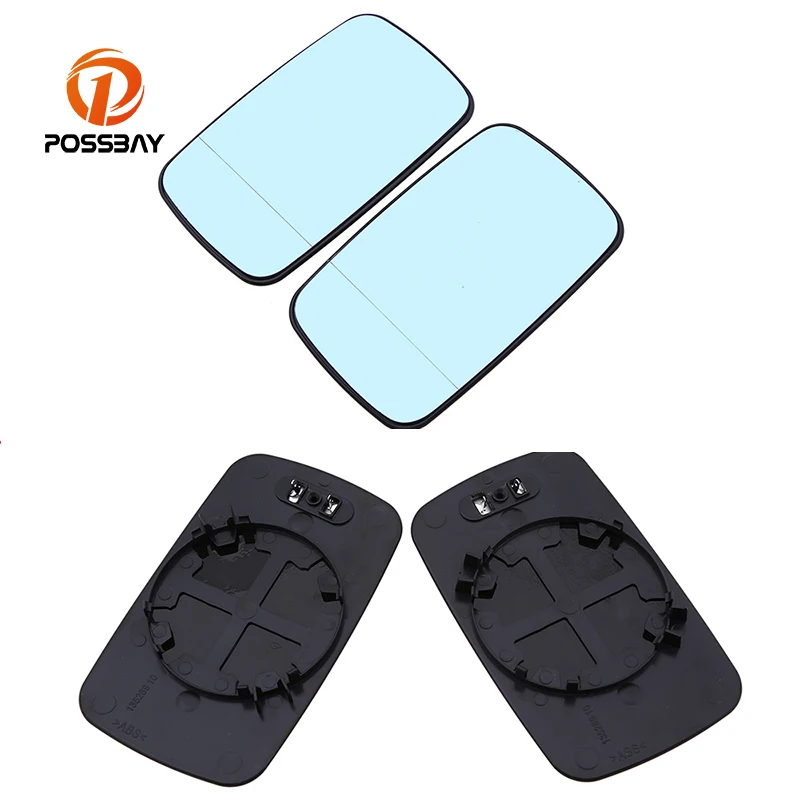 POSSBAY Auto Car Left/Right Side Heated Rearview Wing Mirror Glass For