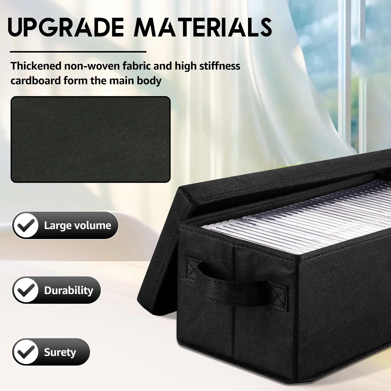 2/3/4Pcs DVD Storage Box Nonwoven Fabric CD Organizer Case with Lid Dustproof Disc Holder Box Foldable CD Storage Container New 4