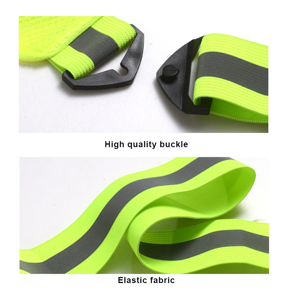 Night Running Vest Lightweight Elastic Safety Vest Pouch High Visibility Running Adjustable for Men & Women