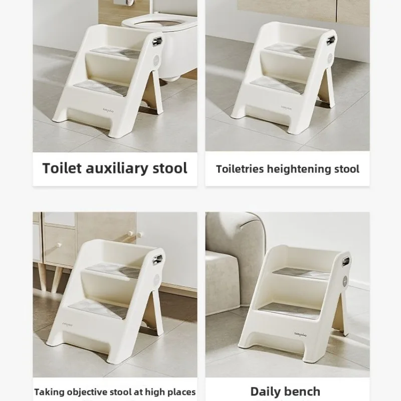 Kids Step Stool Multi Non-Slip Height Increasing Washstand Face Hand Washing Stepping Foldable Baby Potty Training Step Stools