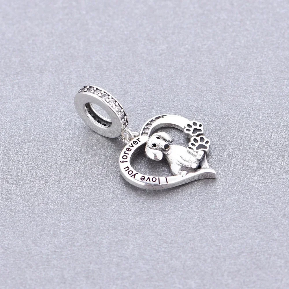Fit Original Pan Charm Bracelet 925 Sterling Silver Pug Schnauzer Yorkshire Poodle Dachshund Dog Breed Bead For Making Berloque 3