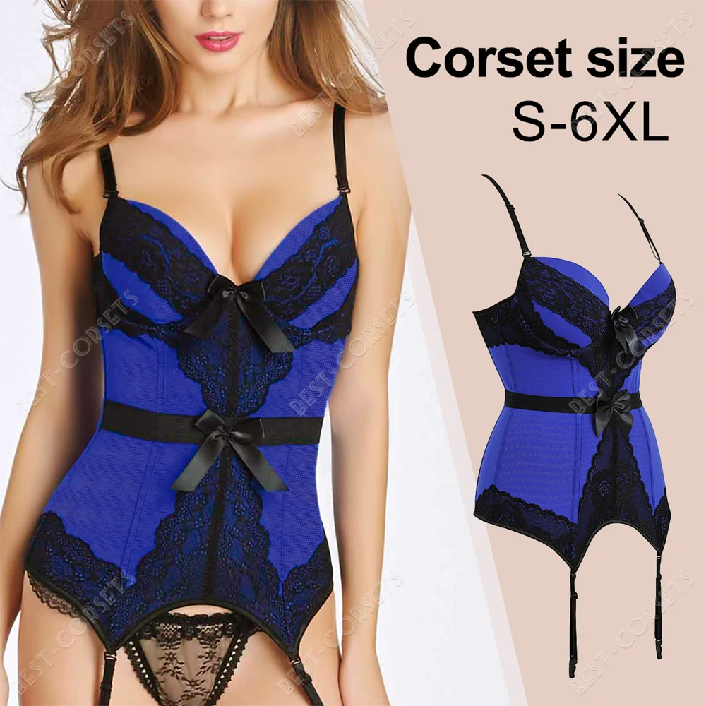 Women Sexy Corset Lingerie Plus Size Sexy Straps Bustier Corset Black Erotic Lingerie Underwear Corsets Lace Up