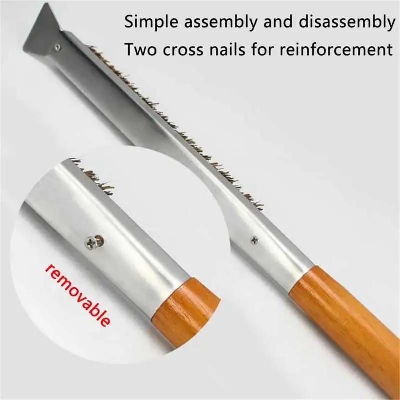 Spazzola Per Forno A Legna - Testa In Ottone Girevole, Manico Alluminio, 16x7 Cm - Foto 7