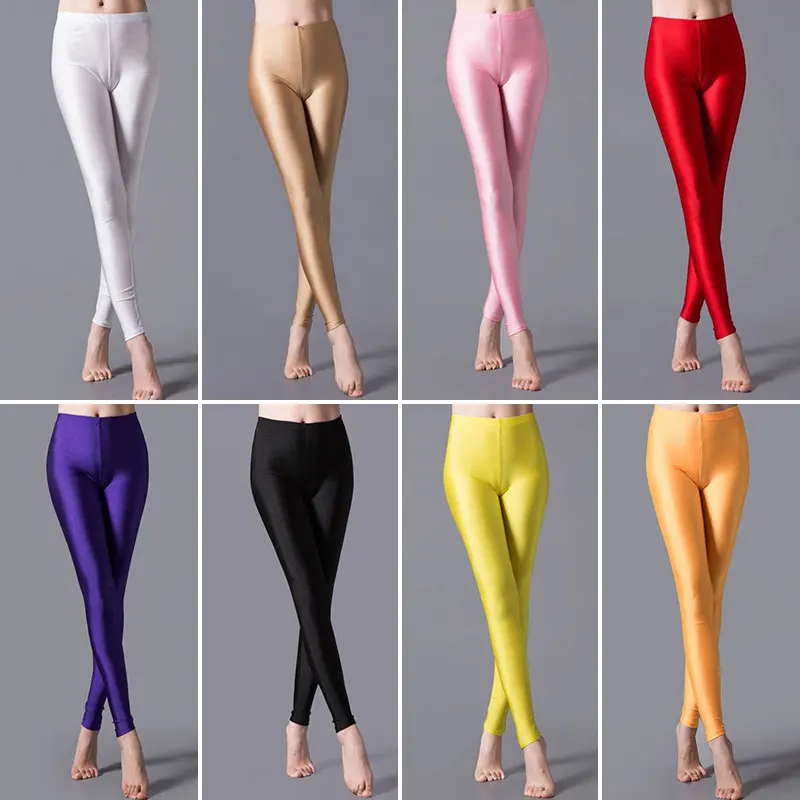 

New Candy Neon Leggings for Women Spring Autume Solid High Stretched Female Sexy Slim Legging Pants Girl Clothing Leggins