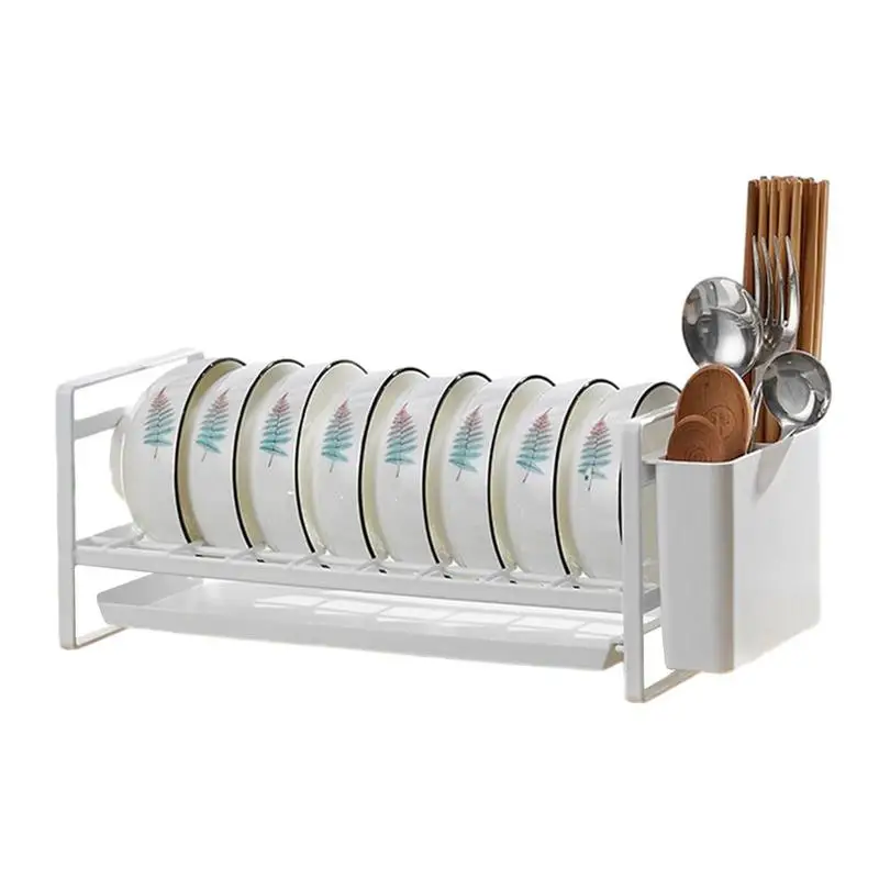 

Dish Drainer Rack Plates Drainer Storage Drying Rack With Utensil Holder Portable Kitchen Cabinet Dish Rack For Counter Lid And