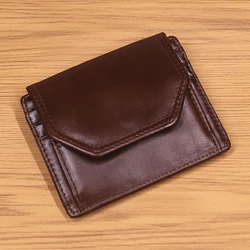 Vintage Genuine Leather Men's Wallet with Card Holder, ID Window & Coin Pocket (Coffee)