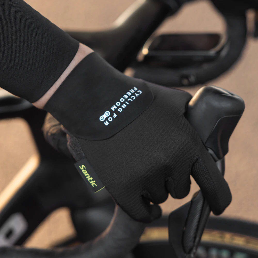 Santic Cycling Gloves Breathable Wear-resistant Sports Long Finger Gloves MTB Bicycle Shock-absorbing Full Finger WZ24P200H