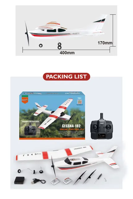 Compre Wltoys F949S RC Avião 2.4G Avião RC Aeronave 3CH Controle Remoto EPP  Avião Modelo Em Miniatura