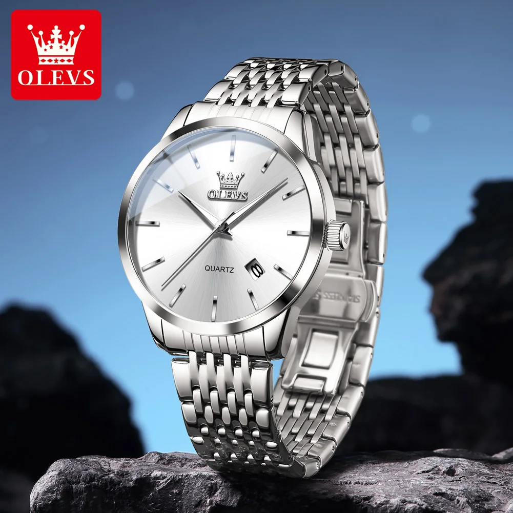 Olevs New Watches For Men Auto Date Waterproof Luminous Original Men's Quartz Wristwatches Fashion Simple Elegant Man Watch 2907, Alina Gadgets