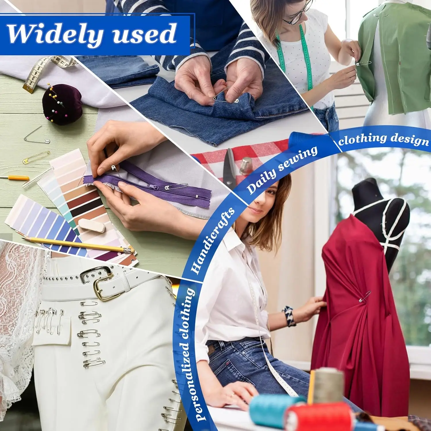 200/300/350/500 Stück Sicherheitsnadeln Klein und Groß Robuste Sicherheitsnadeln für Kleidung Nähen Schmuckherstellung Werkzeug DIY Handwerk – Detail 7