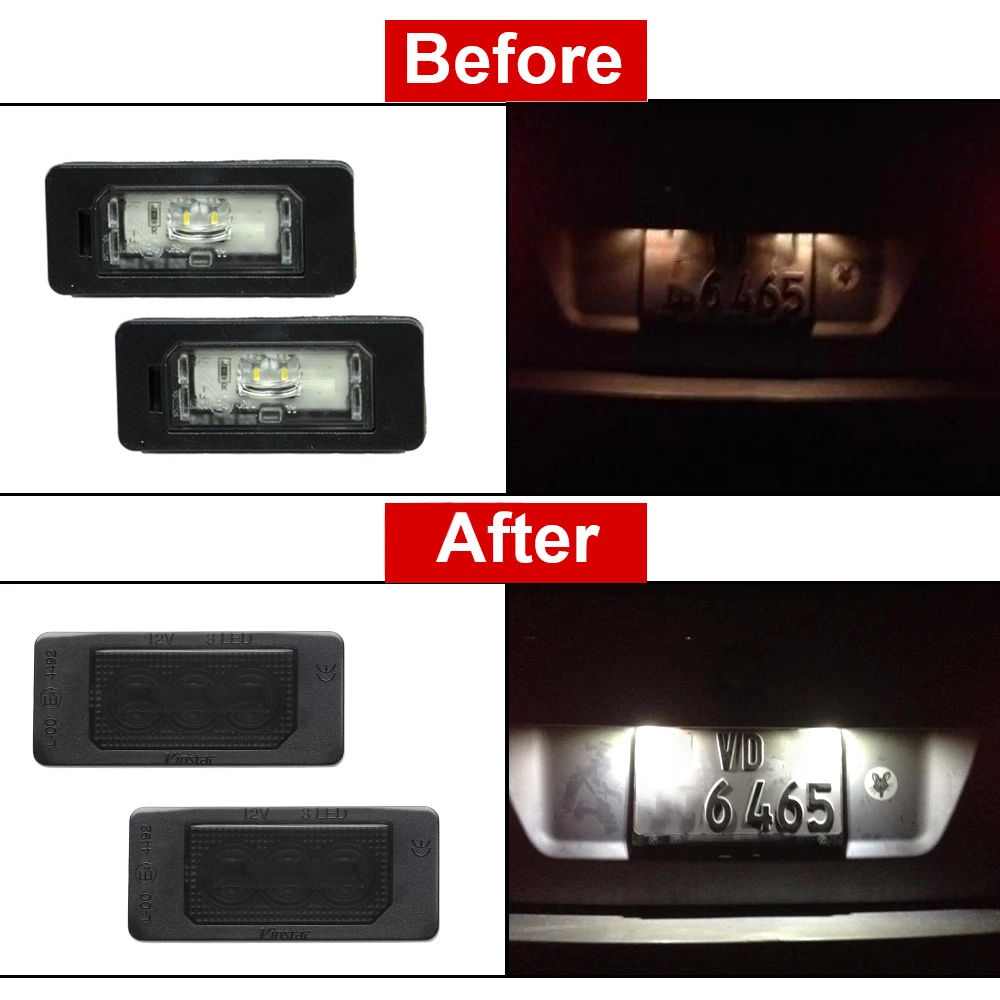 2PCS LED License Plate Light For BMW E46 E90 F10 E60 E39 F15