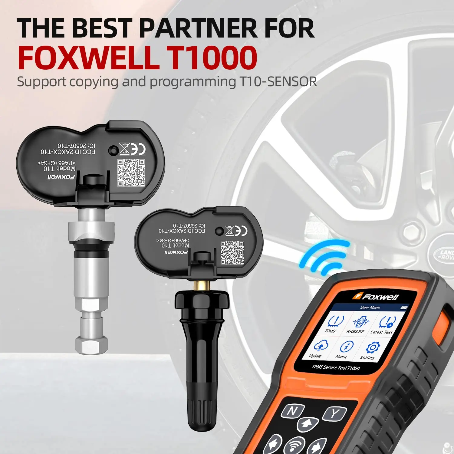 T10 MX 센서 TPMS, 타이어 압력 모니터, 테스트 수리 도구, 복제 가능, 프로그래밍 가능 활성화 범용 센서, 2in 1, 433MHz, 315MHZ