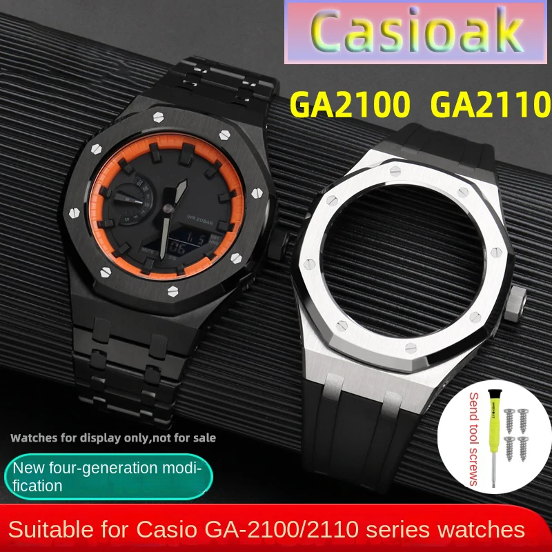 Fai Da Te Gen4 Casioak Ga2100 Cinturino Per Orologio + Custodia Per G-Shock 4Thgeneration Black Knight Ga-2100 2110 Parti Metalliche Modificato Ap Far